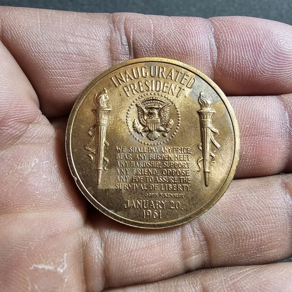 John F Kennedy JFK 1961 Inauguration Token Medal Commemorative Coin US President - Picture 2 of 7